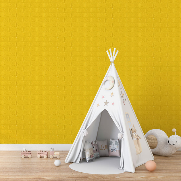 3D панель самоклеящийся кирпич Желтый 700х770х7мм (010-7) SW-00000049 Sticker Wall - изображение 10