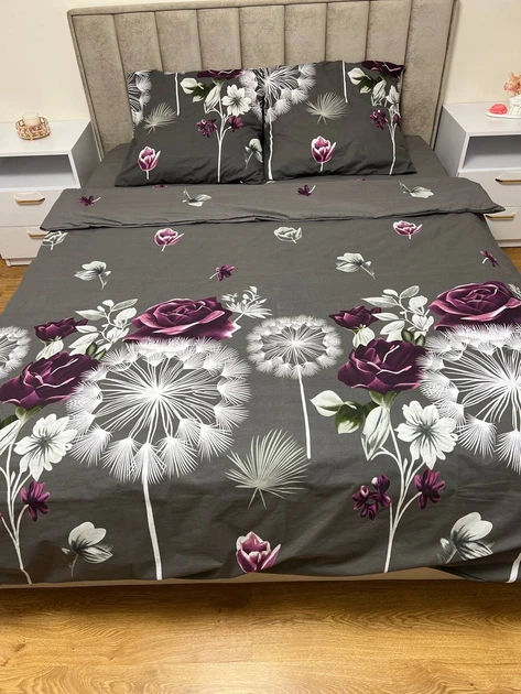 Комплект спального белья Soft полуторный с цветами роз - Фото 2 Комплект спального белья Soft полуторный с цветами роз - изображение 2