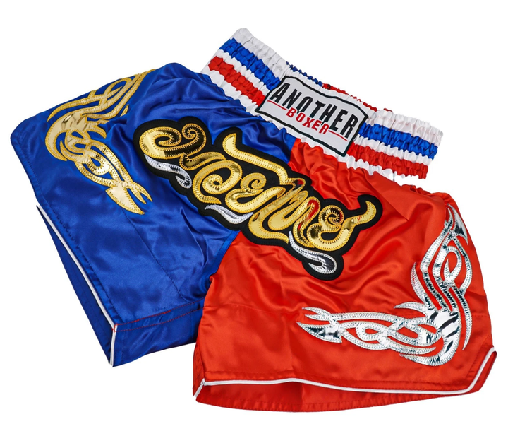 Тренувальні MMA шорти для тайського боксу, єдиноборств Sanda, UFC для спорту another boxer синій/червоний, р. S (8-12 років)) - изображение 3