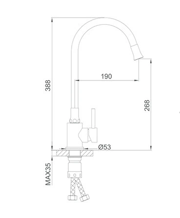 Смеситель для кухни Frap F40994-6 с гибким изливом, черный - зображення 5