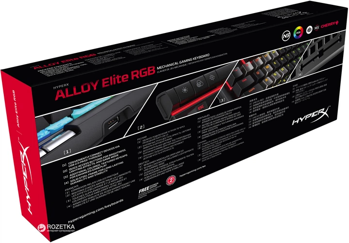 Клавиатура проводная HyperX Alloy Elite RGB Cherry MX Red USB (HX-KB2RD2-RU/R1) - Фото 10 Клавиатура проводная HyperX Alloy Elite RGB Cherry MX Red USB (HX-KB2RD2-RU/R1) - изображение 10