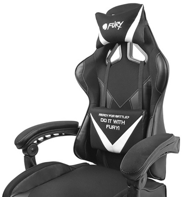 Крісло ігрове Fury Gaming Chair Avenger L 60 мм Black-White (NFF-1711) (955555908018144) - Уцінка - зображення 8