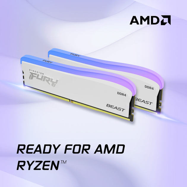 Pamiec Kingston Fury DDR4-3200 32768MB PC4-25600 (Kit of 2x16384) Beast RGB Special Edition White (KF432C16BWAK2/32) (955555906991219) - Outlet - obraz 14