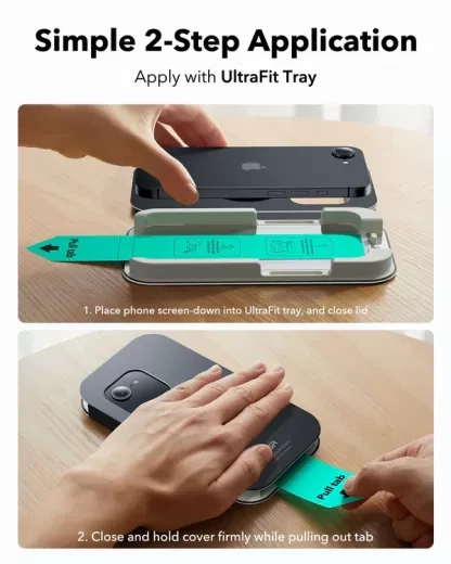 Защитное стекло с аппликатором ESR UltraFit Classic Screen Protector (2 шт.) для iPhone 17e | 16e | 14 | 13 Pro | 13 (1D81500201) - изображение 3