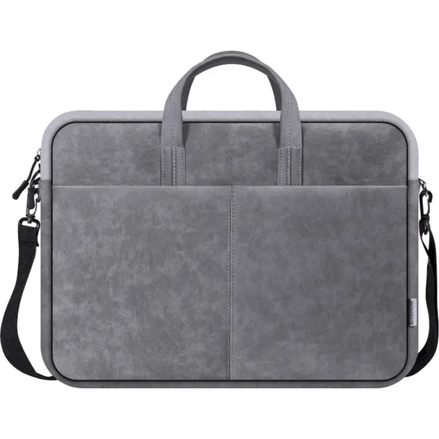 Сумка DEFENDER 26088 Solid 15.6" шкіра сірий - Фото 4 Сумка DEFENDER 26088 Solid 15.6" шкіра сірий - изображение 4