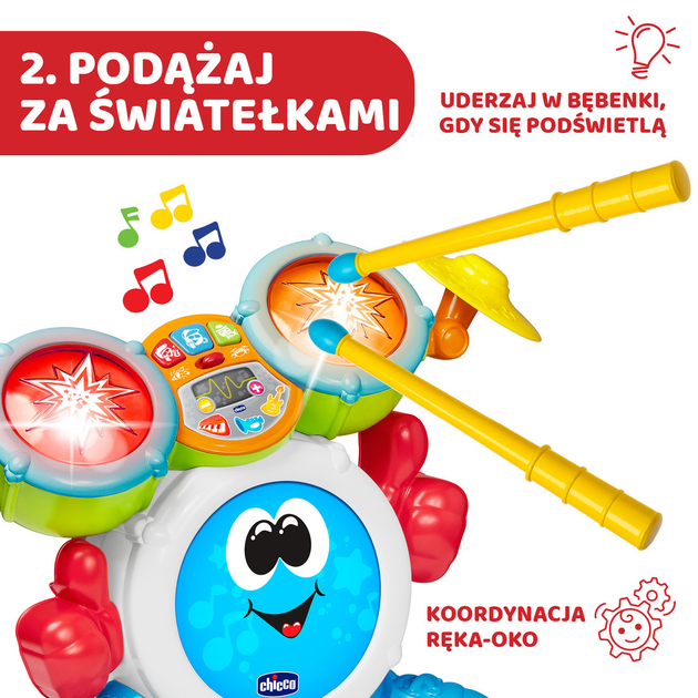 Interaktywna zabawka Chicco Perkusja dla dziecka (8058664114658) - obraz 5
