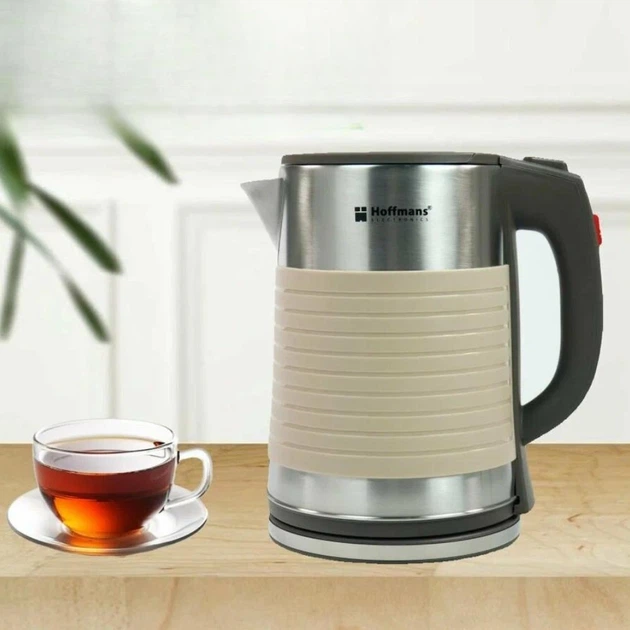 Электрочайник 2,5 л металлический Hoffmans Electronics HM-2545 Электрический чайник для дома 2000W Бежевый - изображение 10