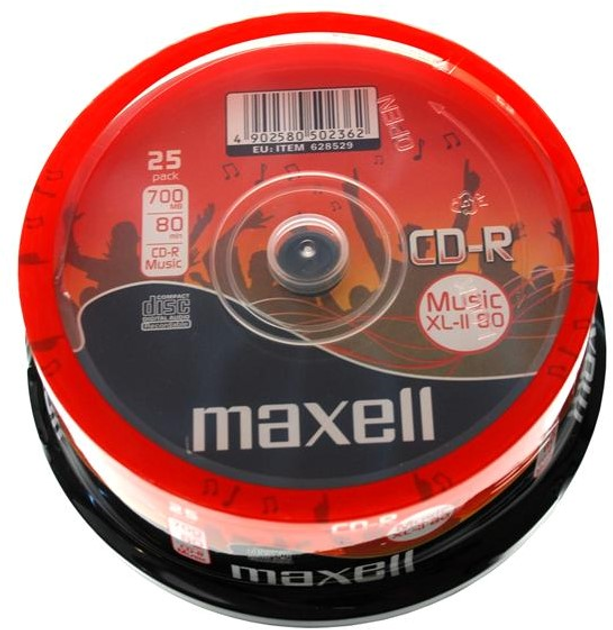 Диски Maxell CD-R 700 MB 52x Music XL-II 80 25 шт (MXA25) - зображення 1