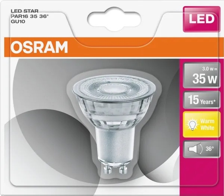 Світлодіодна лампа LEDVANCE OSRAM PAR16 2.6 W 230 lm 2700K GU10 (4052899958036) - зображення 3