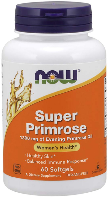 Натуральна добавка Now Foods Super Primrose Олія Примули Вечірньої 1300 мг 60 желатинових капсул (733739017550) - зображення 1