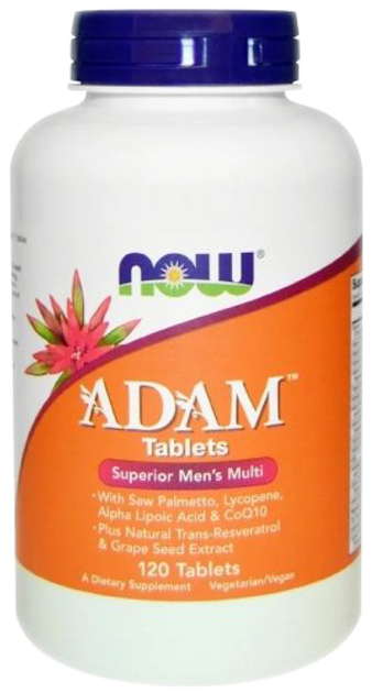 Multiwitaminy Now Foods Adam dla mężczyzn 120 tabletek (733739038760) - obraz 1