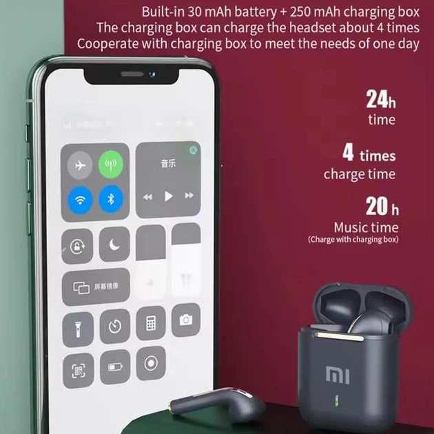 Беспроводные Bluetooth наушники Xiaomi TWS J18 black/ черные - изображение 4