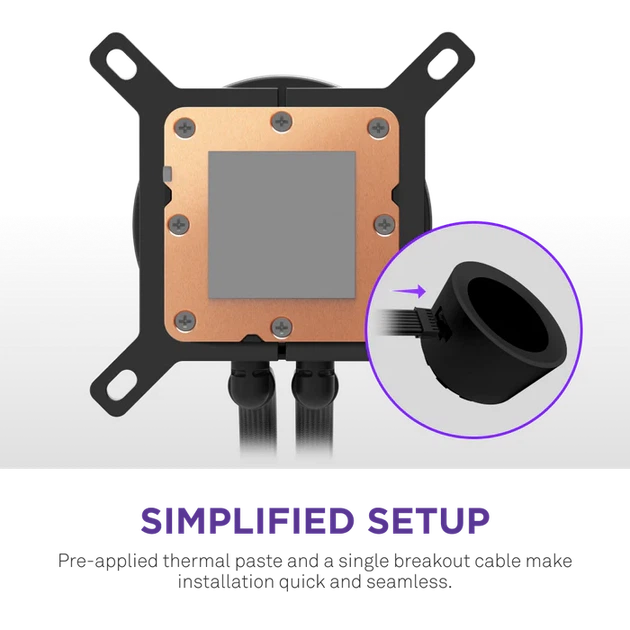 Система рідинного охолодження NZXT Kraken Plus V2 360 мм AIO Liquid Cooler Display Radiator Fans Black (RL-KN360-B2) - зображення 4
