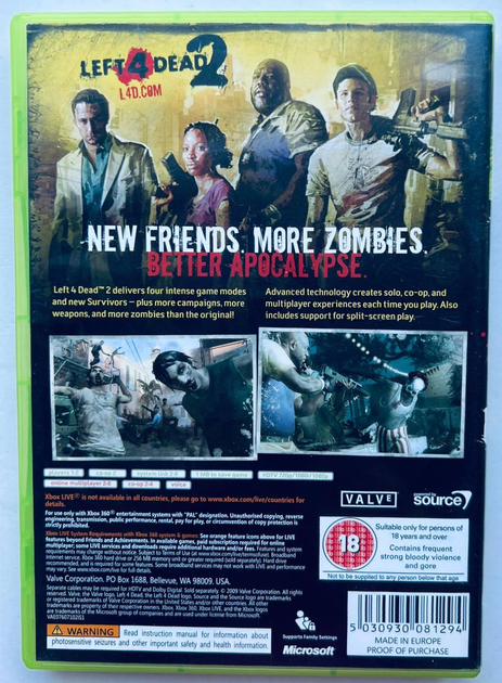 Гра Xbox 360 Left 4 Dead 2 Platinum Hits (DVD) (696055244829) - зображення 2