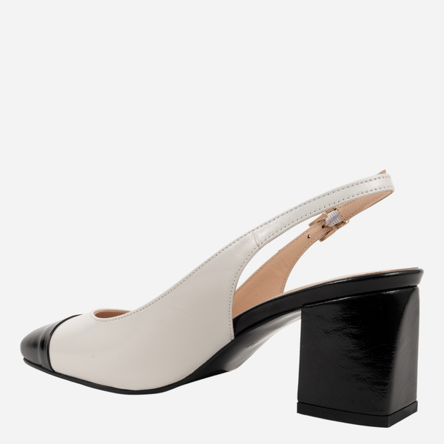 Sandały slingback damskie skórzane SERGIO MORETTI SM6020-8BLK 41 Beżowe - obraz 3