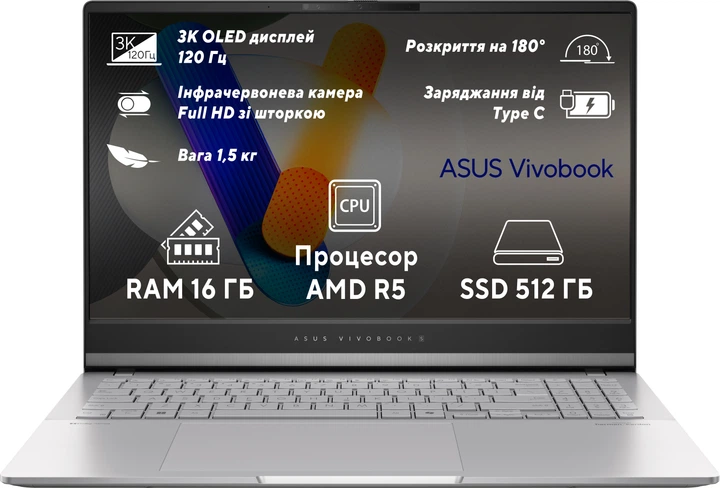 Ноутбук ASUS Vivobook S 15 OLED M5506NA-MA015 (90NB14D3-M000R0