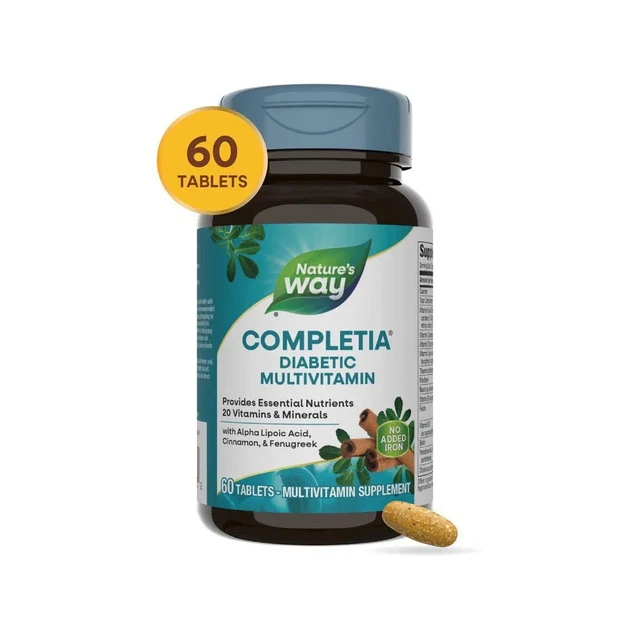 Мультивитамины без железа для диабетиков Diabetic Complete Multi-Vitamin Nature's Way 60 таблеток - изображение 4