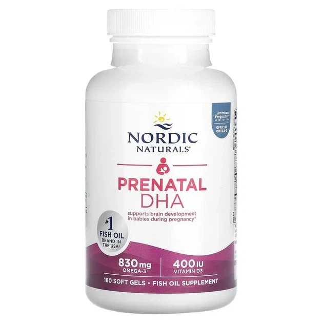 Рыбий жир для беременных Prenatal DHA Nordic Naturals, 500 мг, 180 капсул - изображение 2
