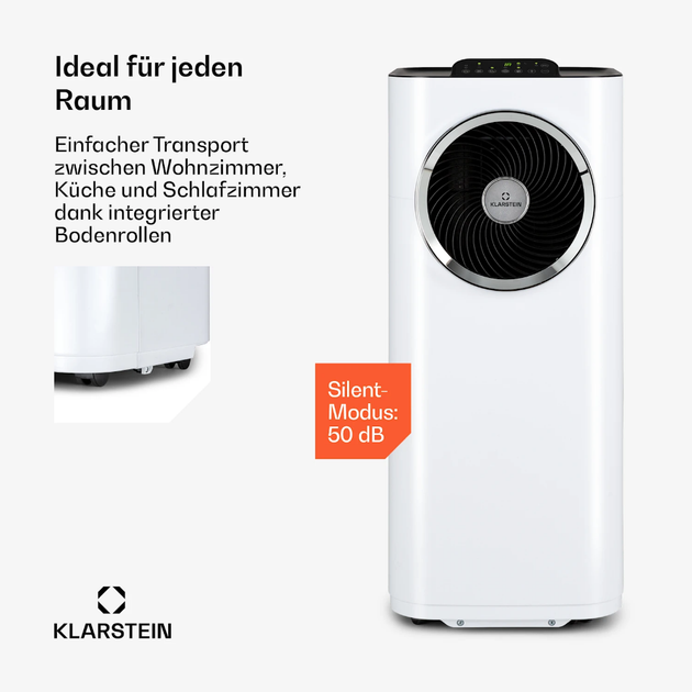 Підлоговий кондиціонер Klarstein Kraftwerk Eco Smart, мобільний кондиціонер для дому 11 500 БТЕ 1060 Вт - зображення 6