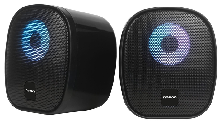 Акустична система Omega Speaker 6W RMS RGB USB 3.5 mm Audio Black Round (5907595461481) - зображення 1
