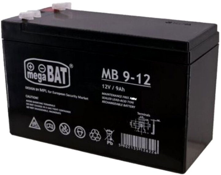 Гелевий автомобільний акумулятор LEAN Toys AGM 12V/9Ah Чорний 4961 (5902135138212) - зображення 2