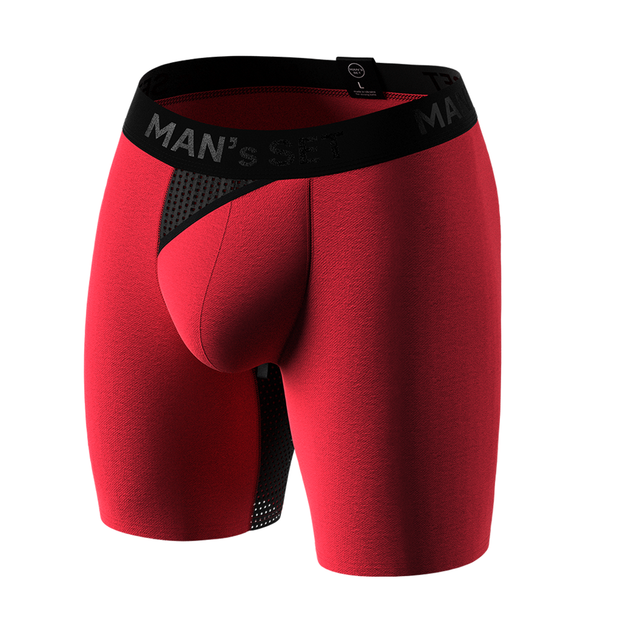 Чоловічі анатомічні боксери із бавовни з сіткою, Anatomic Long 2.0 Light, Black Series, червоний 2XL BTL140-07 - Фото 2 Чоловічі анатомічні боксери із бавовни з сіткою, Anatomic Long 2.0 Light, Black Series, червоний 2XL BTL140-07 - зображення 2