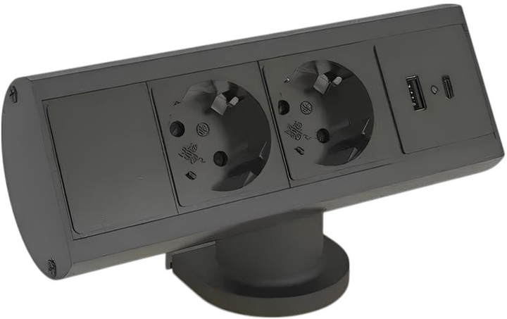 Gniazdko Kondator Axessline Desk 935-D2CC Black (7350030258388) - obraz 1