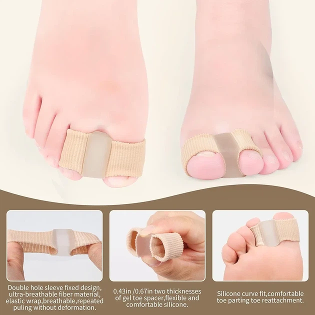 Ортопедичний коректор-роздільник пальців Fiber Toe Separators для корекції вальгусу комплект Розмір L - зображення 2