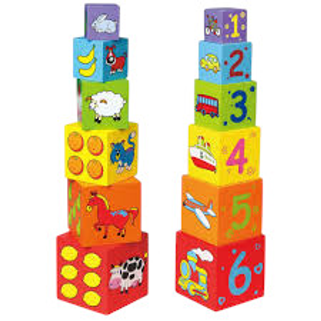 Drewniana edukacyjna piramidka Viga Jedno w drugie 59461 (6934510594619) - obraz 4