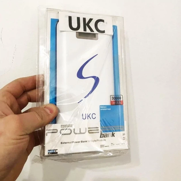 Портативный Power Bank UKC 30000 mAh зарядное устройство с LCD экраном Белый 2176 - изображение 3