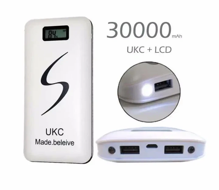 Портативный Power Bank UKC 30000 mAh зарядное устройство с LCD экраном Белый 2176 - изображение 6