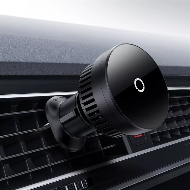 Автомобильный держатель с беспроводной зарядкой Baseus MagPro Series Qi2 магнитный 15W Черный - Фото 8 Автомобильный держатель с беспроводной зарядкой Baseus MagPro Series Qi2 магнитный 15W Черный - изображение 8