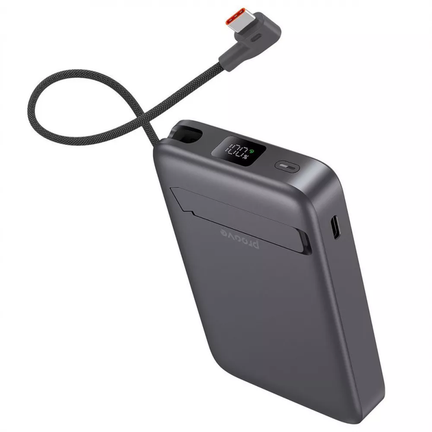 Портативный аккумулятор Powerbank Proove OverPower 35W 10000mAh с беспроводной зарядкой Qi2 Серый - изображение 2