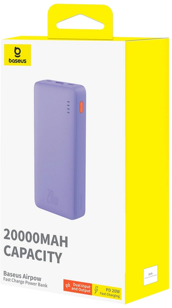 УМБ Baseus Airpow 20000 mAh 20W Purple (6932172648701) - зображення 4