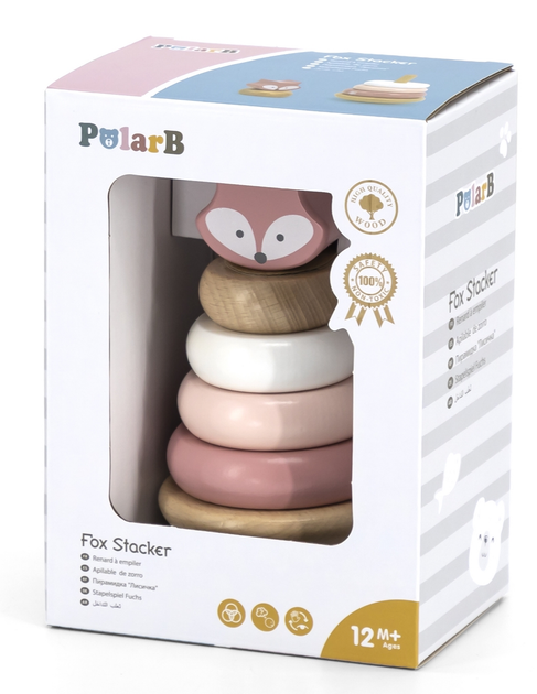 Drewniana piramidka Viga PolarB Lisek 44206 (6971608442063) - obraz 9