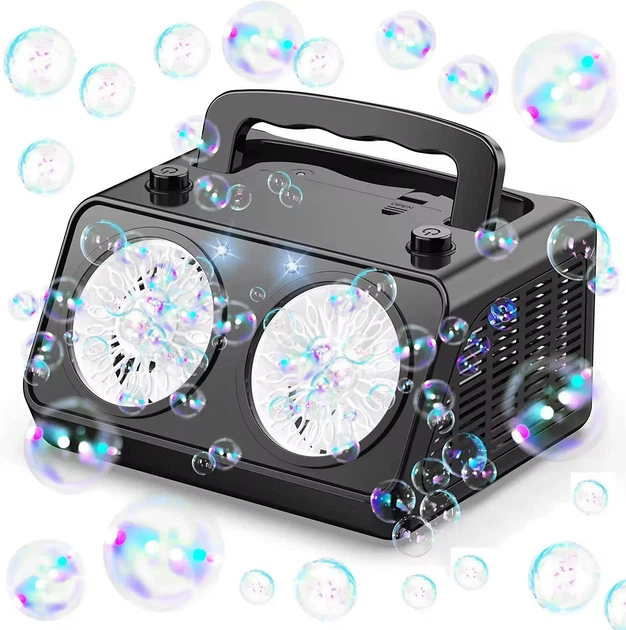Машина-генератор для мыльных пузырей Bubble Machine на батарейках 6 АА 40 отверстий Чёрный ( код: NO551B ) - изображение 7