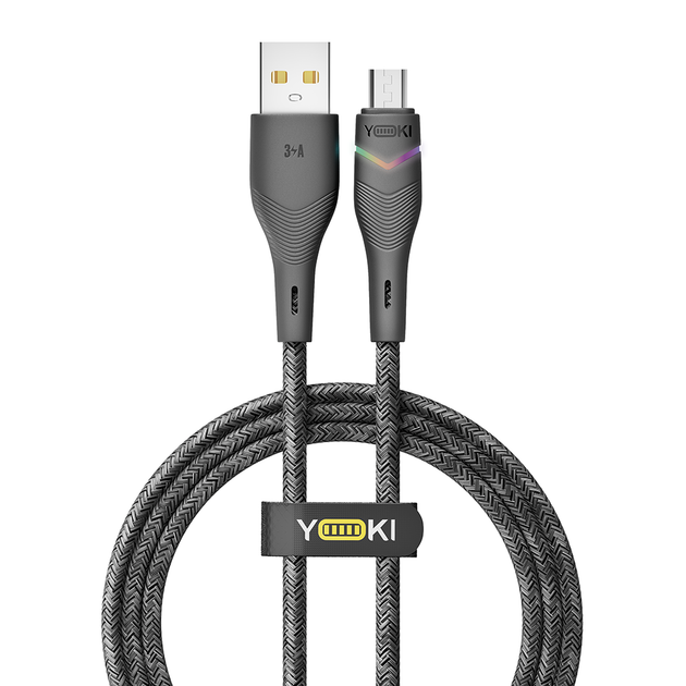 USB YOKI RGB YK-RG24 Micro 3A 1.2m Черный - Фото 1 USB YOKI RGB YK-RG24 Micro 3A 1.2m Черный - изображение 1
