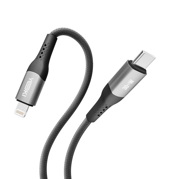Кабель USB YOKI SOLID YK-SO15 Type-C to Lightning 30W 2m Чорний - изображение 5