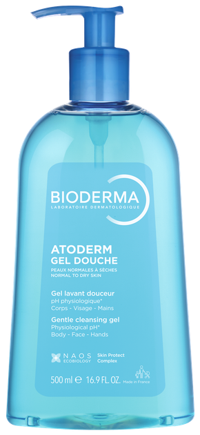 Очищуючий гель для душу для сухої шкіри Bioderma Atoderm gel douche 500 мл - Фото 1 Очищуючий гель для душу для сухої шкіри Bioderma Atoderm gel douche 500 мл - зображення 1