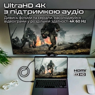 Кабель мультимедійний HDMI M to HDMI M 3.0m V2.0 Promate (prolink4k60-300) - зображення 3