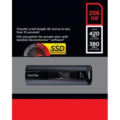 USB флеш накопитель SanDisk 256GB Extreme Pro Black USB 3.1 (SDCZ880-256G-G46) - изображение 7