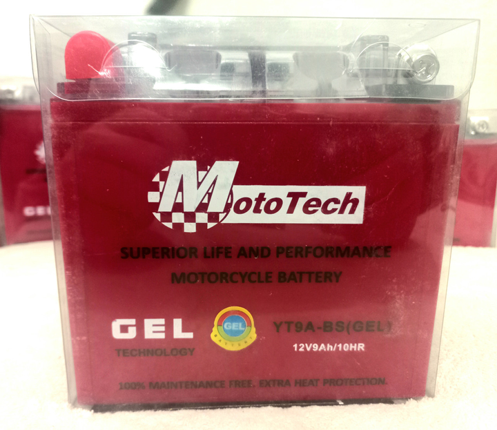 Акумулятор гелевий мото Mototech 12В 9А АКБ YT9A-BS 135х75х135 мм - зображення 2