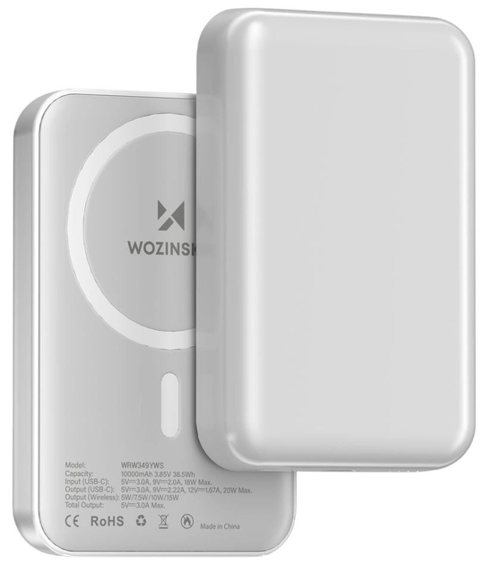 УМБ Wozinsky Magnetic MagSafe 10000 mAh 20 W White (WRW349YWS) - зображення 3