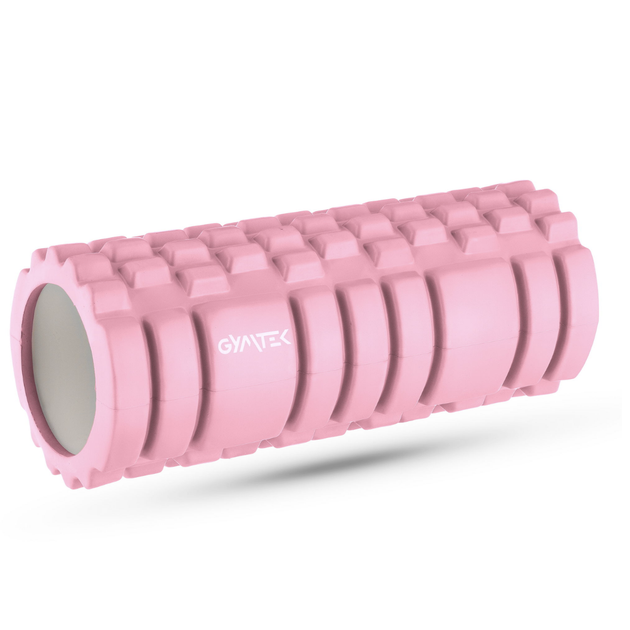 Массажный ролик Gymtek EVA 33x14 см розовый для йоги фитнеса миофасциальный релиз - изображение 2