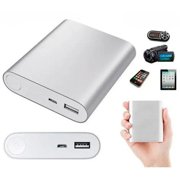 Повербанк 10400/4800mAh MI для смартфонів та планшетів Сріблястий 2173 - Фото 2 Повербанк 10400/4800mAh MI для смартфонів та планшетів Сріблястий 2173 - зображення 2