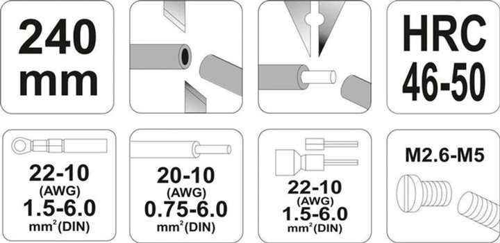 Ściągacz izolacji YATO 240 mm średnica 1.5-6.0 mm (YT-22930) - obraz 2