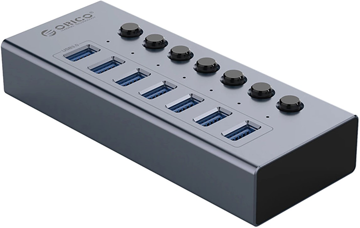 Hub USB Orico 7x USB-A 3.0 with switches (BT2U3-7AB) - obraz 2