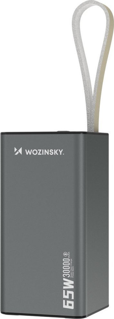 Powerbank Wozinsky K65+ 65W 30000mAh 2x USB-C, 1x USB-A 65W Gray (5907769364457) - obraz 1