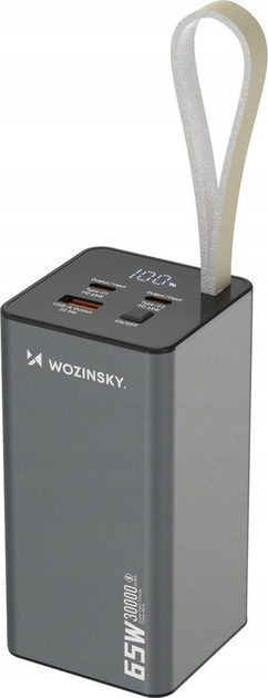 Powerbank Wozinsky K65+ 65W 30000mAh 2x USB-C, 1x USB-A 65W Gray (5907769364457) - obraz 3