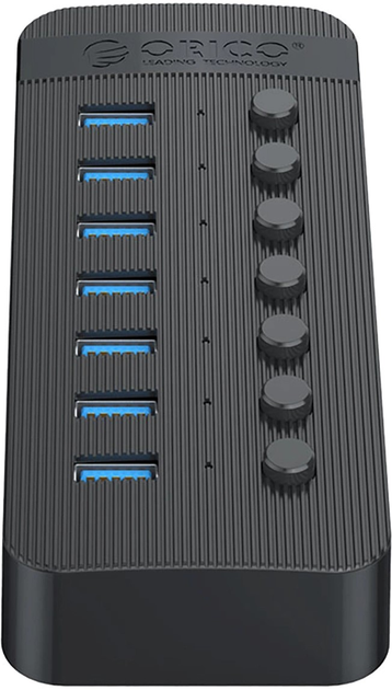 Hub USB Orico 7x USB-A 3.0 with switches (CT2U3-7AB) - obraz 3